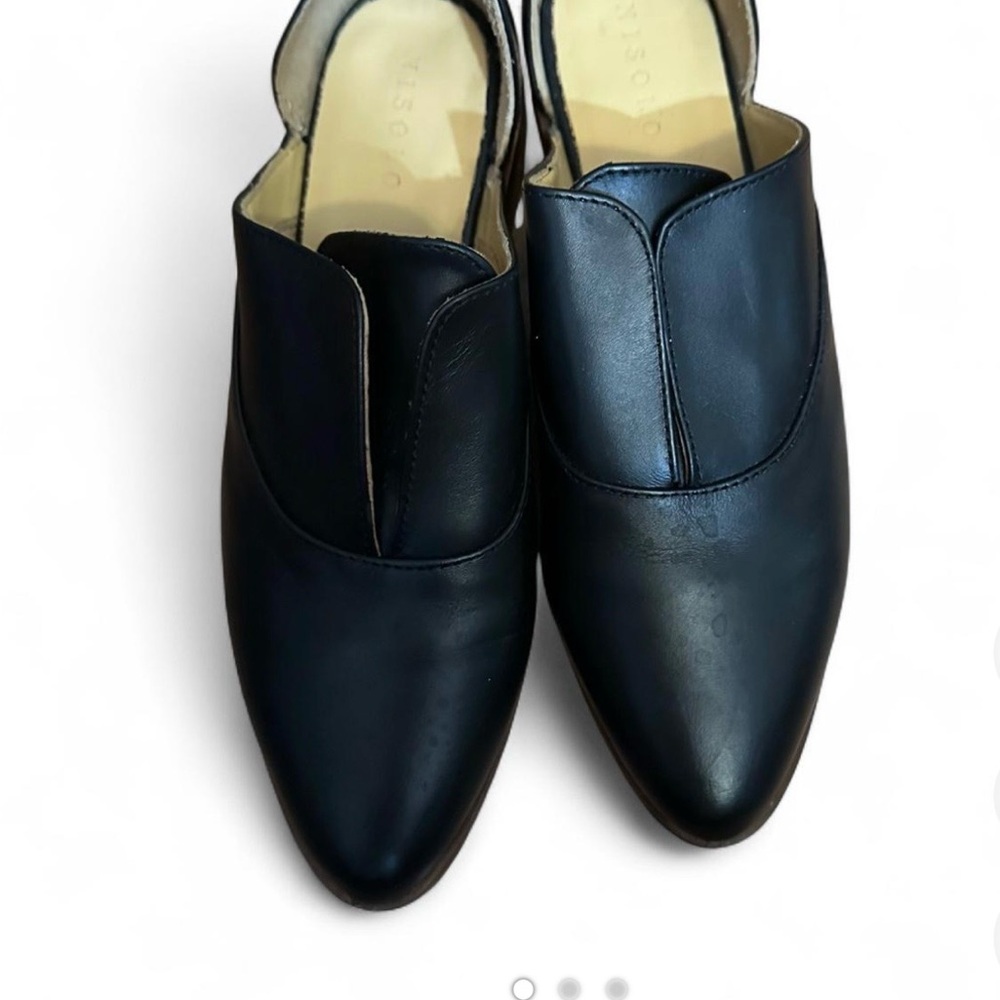 Nisolo women’s  Black Leather Slip-On Pointed Shoes